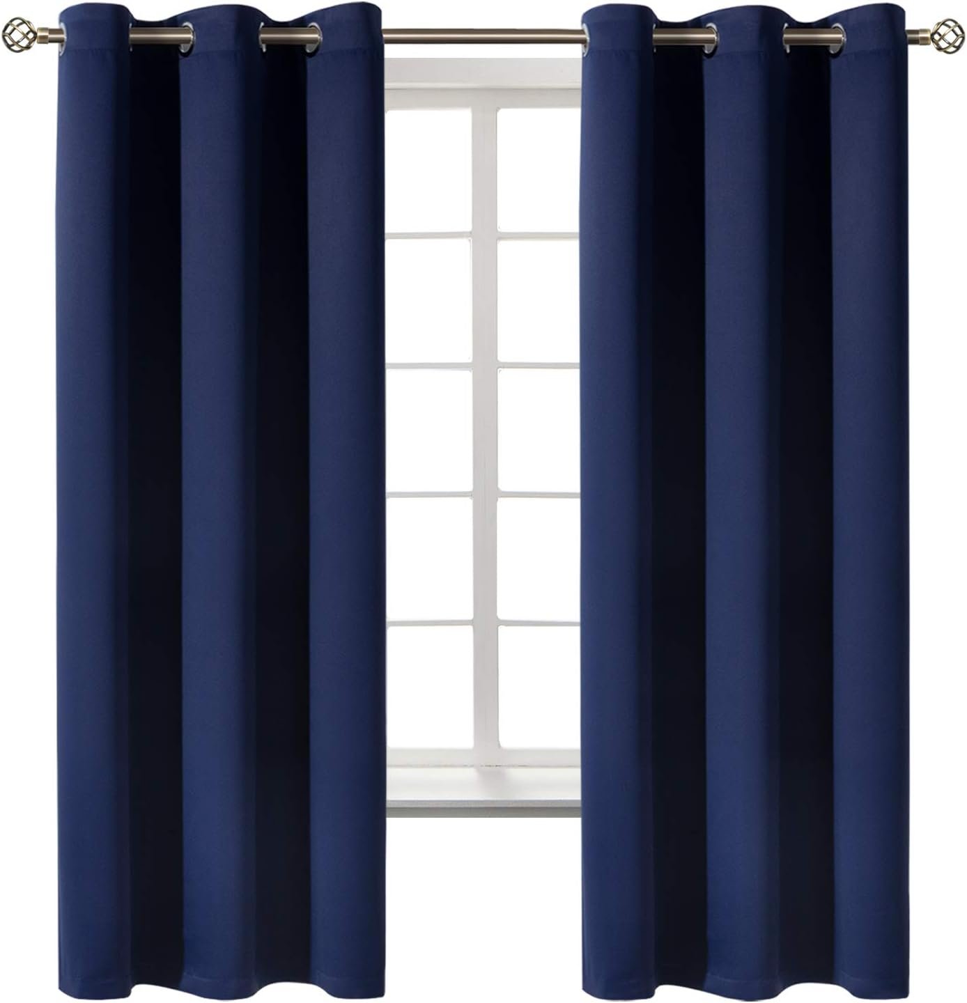 BGment Navy Blue Blackout Curtains for Bedroom 63 Inch Long – 2 Panels | Grommet Top, Black Out, Room Darkening, Sunblock, Thermal Insulated, Window Drapes for Kids Boys Room, 42×63 Inch