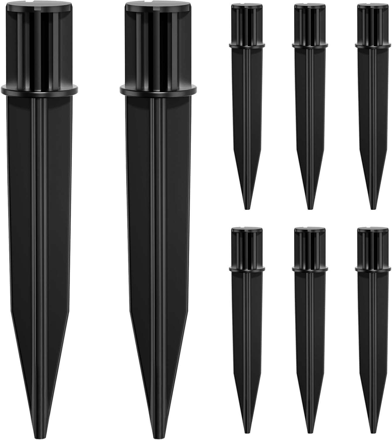 COXSENI Reinforced Ground Stakes, 0.75″ x 5.12″ for Solar Lights, 8 Pack | Heavy Duty ABS Plastic, Weather Resistant, Replacement Nails for Pathway, Garden, Torch & Landscape Lights