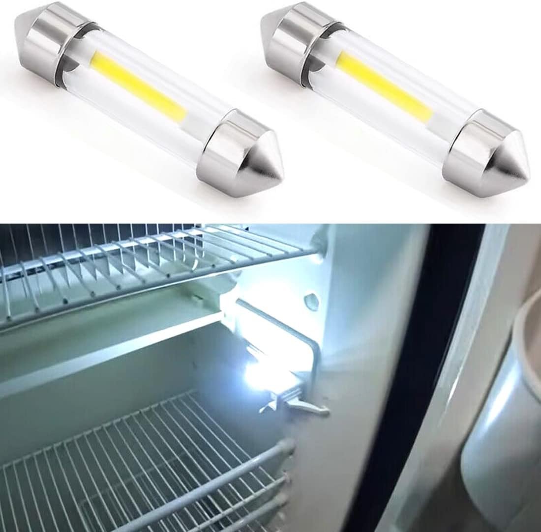 RV Refrigerator Light Bulb, RV Fridge Light Bulbs, Fridge LED Upgrade, DC12V Replacement LED Bulb For Refrigerator Bulb, 214-2 Trailer Camper Motorhome Refrigerator Interior Light Bulb, 2PCS