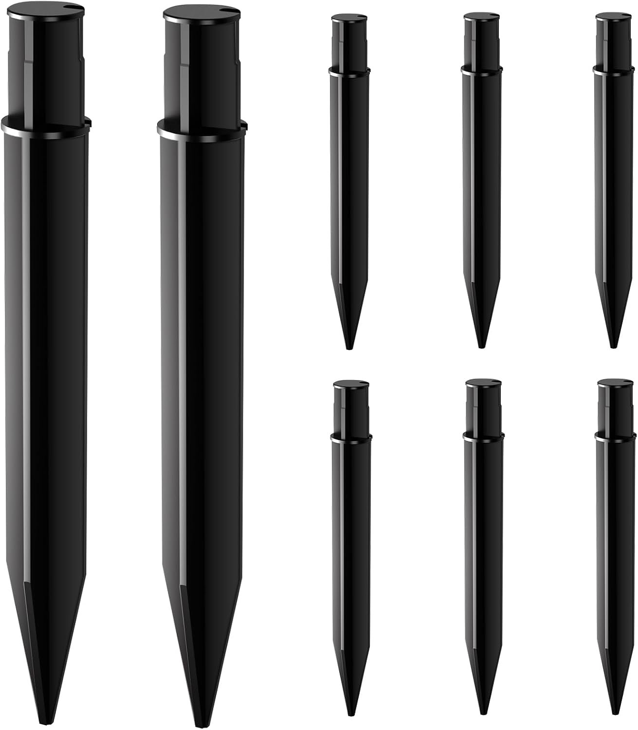 COXSENI Reinforced Ground Stakes, 0.83″ x 8.27″ for Solar Lights, 8 Pack | Heavy Duty ABS Plastic, Weather Resistant, Replacement Nails for Pathway, Garden, Torch & Landscape Lights