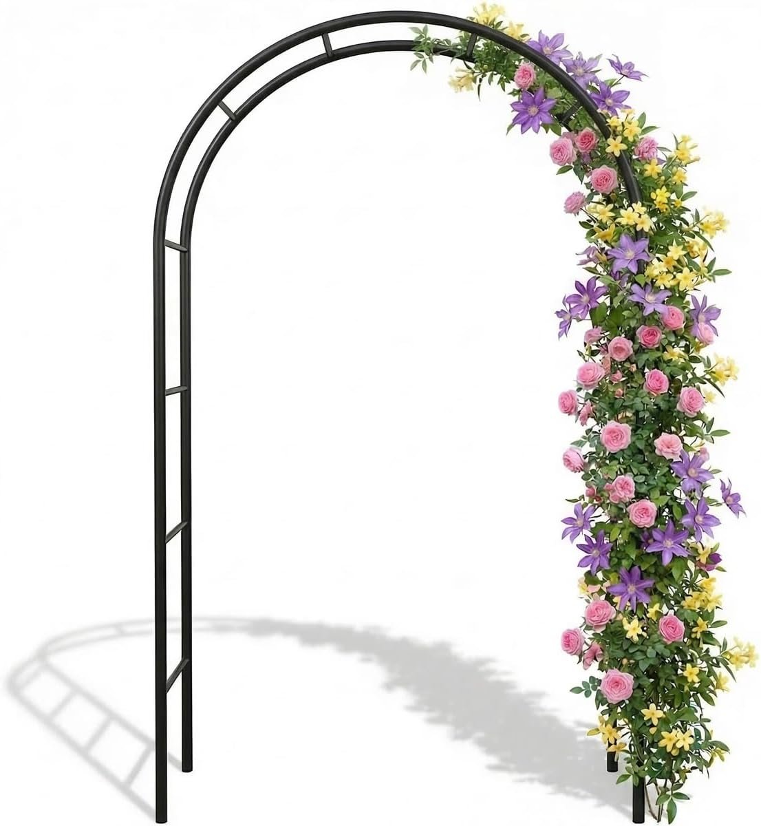 Thick Metal Garden Arch Rust-Proof Heavy Duty for Climbing Vines & Wedding | 7.8 ft H x 4.6 ft W, 16mm Steel Tube Arbor for Plants, Clematis, Jasmine, Party Decor for Wedding, Halloween, Christmas