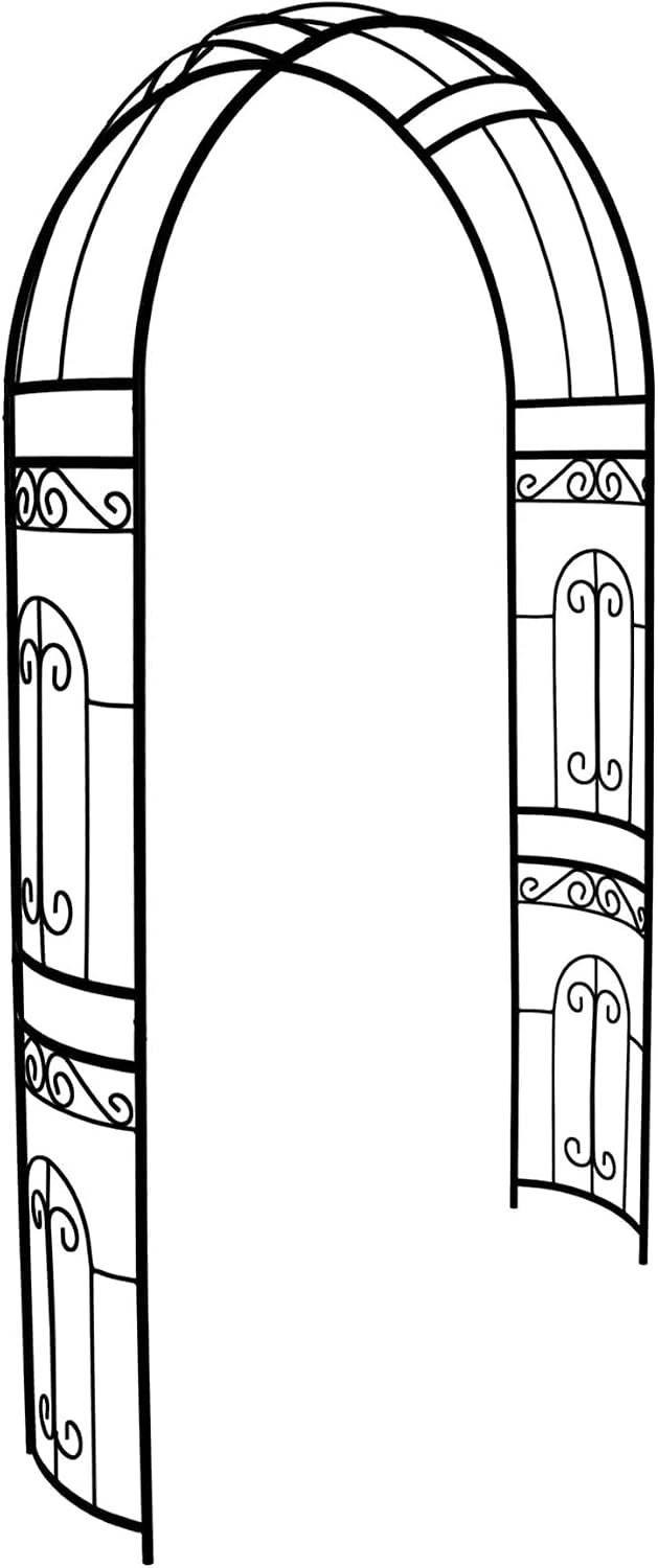 Metal Garden Arbor Wedding Arch 95.3″ H x 45″ W, Heavy Duty Rustproof Iron Pergola Trellis for Climbing Plants Outdoor Garden Patio Pathway Lawn Ceremony Party Decoration