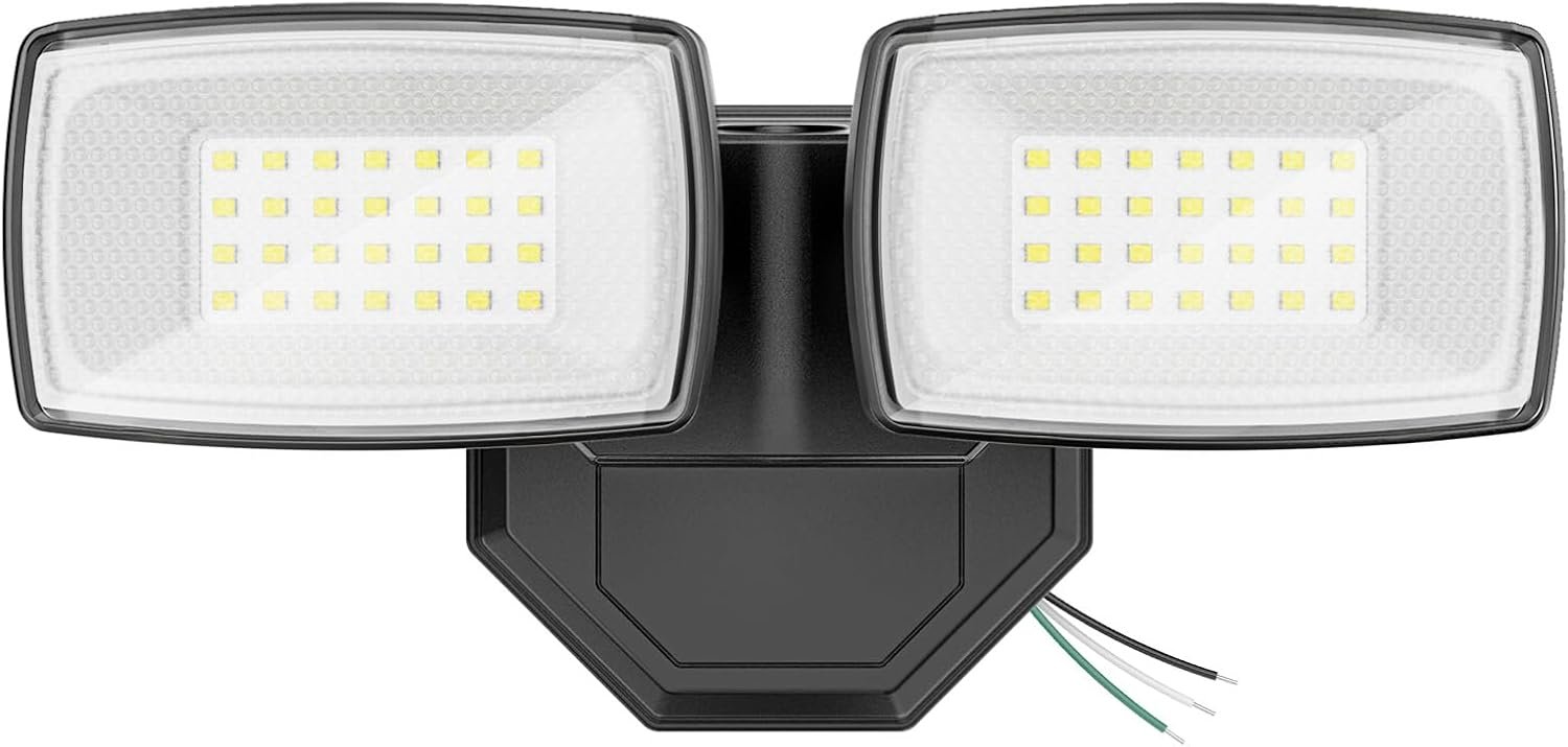 Onforu 3200LM Flood Lights Outdoor, 32W 6500K LED Security Light Switch Controlled, IP66 Waterproof Outdoor Lights, Wall Mount Exterior Flood Light with 2 Adjustable Heads Floodlights Outside