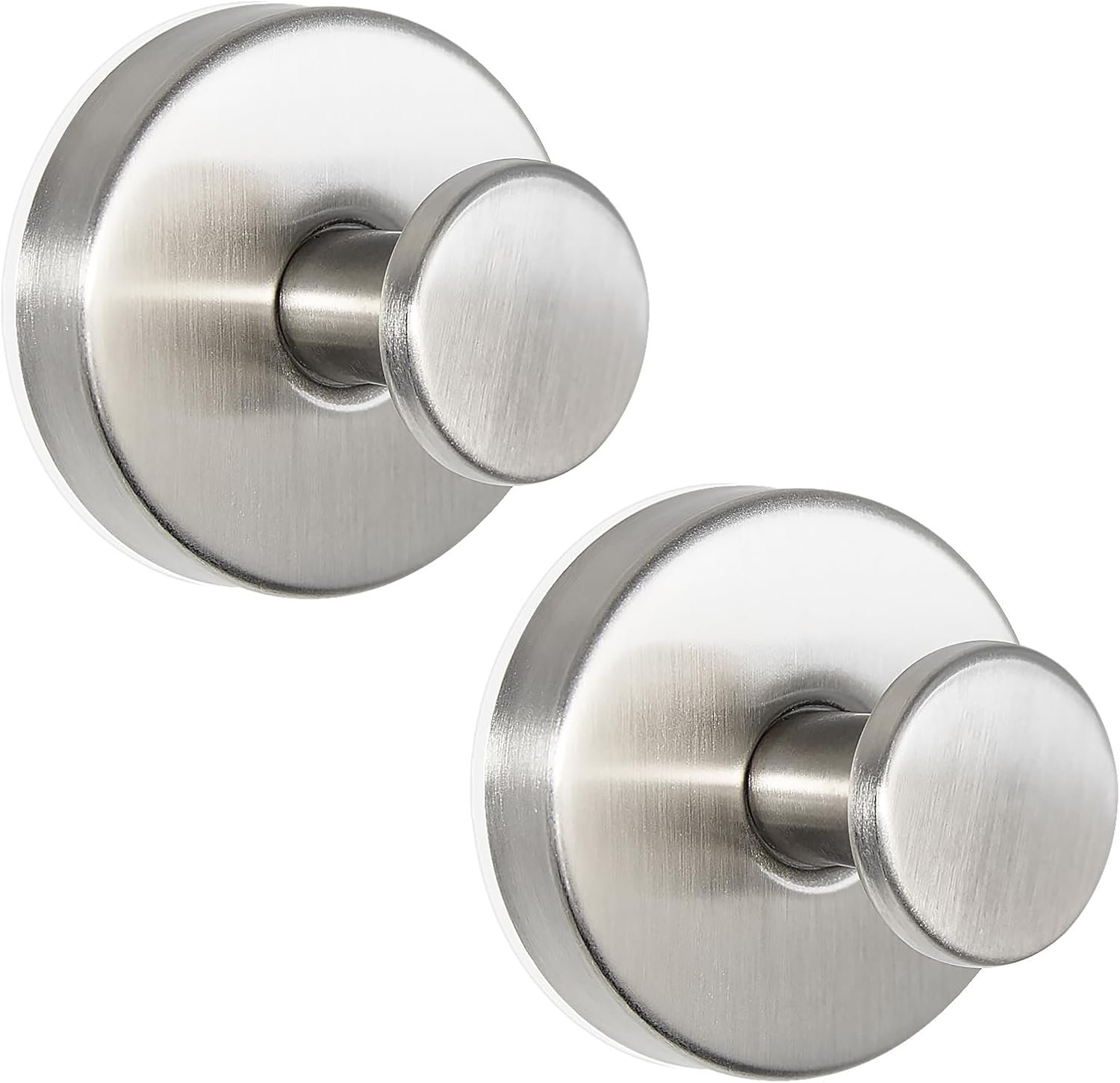 ZESLMG Suction Cup Hooks for Shower, Nickel Wreath Hangers for Front Door Glass Window Bathroom Kitchen Wall, Removable Towel Holder Bath Robe Loofah Coat Hooks No Damage for Hanging, 2 Pack