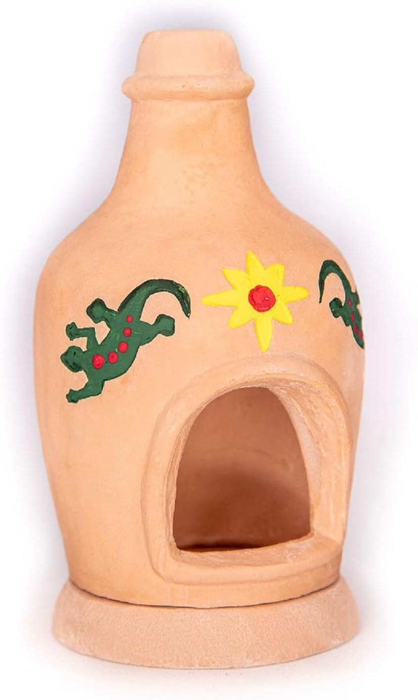 Chiminea Fireplace Natural Wood Incense Burner, Includes 40 Piñon Incense Bricks – Made in The USA