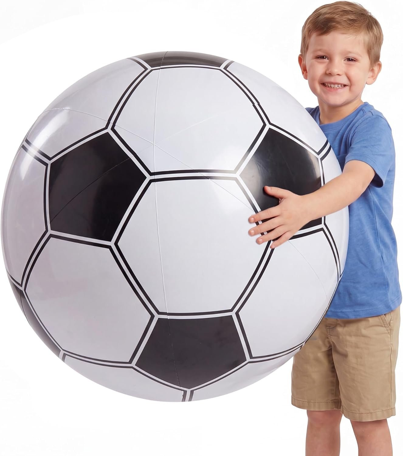 24-Inch Giant Inflatable Soccer Balls – Blow Up Party Decoration – 3 Pack | Inflatable Soccer Beach Balls for Kids, Extra Large Summer Pool Toys, Baseball Party Decorations & Sports Theme Decorations