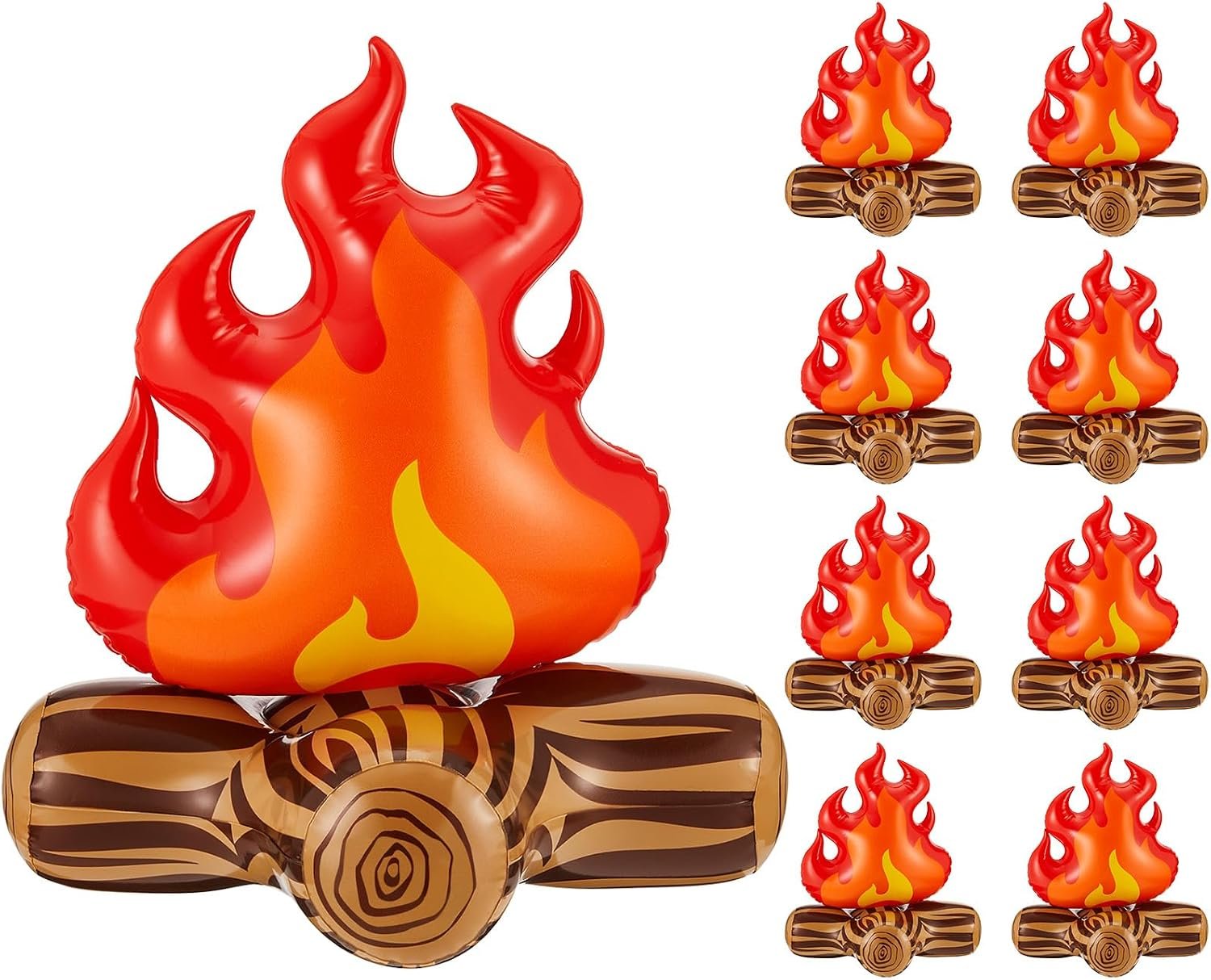 Sumind 2 Pcs Inflatable Fake Campfire Camping Props, Bonfire Party Decor | Campfire Party Decorations, Artificial Flame Decor for Indoor Camping Classroom Overnight and Scene Setting