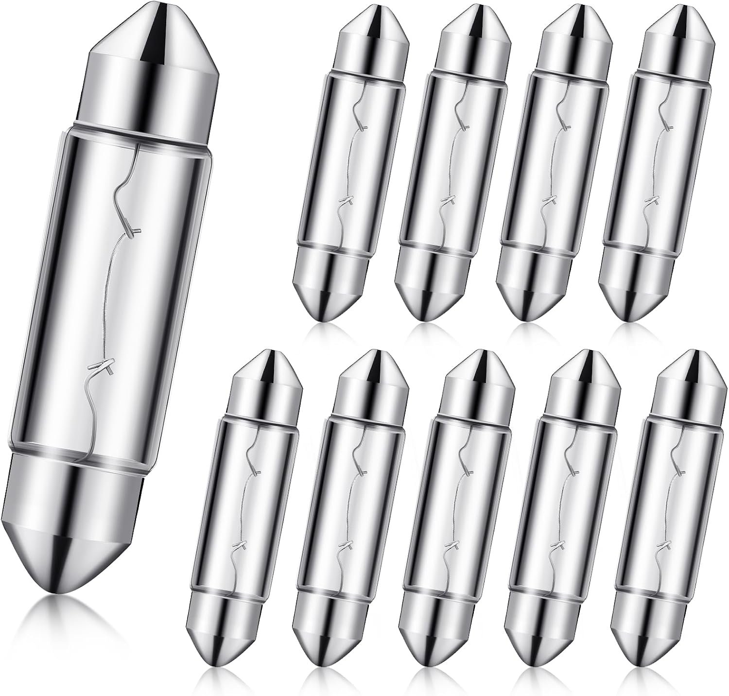 Rossesay 10 Pcs Xenon Festoon Light Bulb 12 Volt Xenon Bulb 39mm Under Cabinet Light for Counter Lighting and Under Cabinet Lighting in Kitchen(10 Watt)