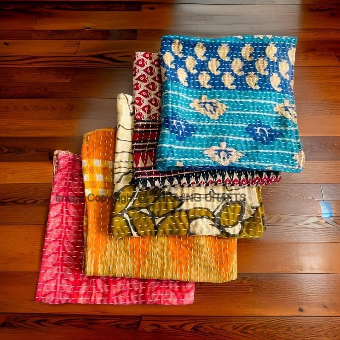 THRIVING Wholesale Lot of 10 Pcs Vintage Kantha Napkin Kitchen Towels Table Decor Napkins 100% Cotton Handmade Napkins 16X16 Inch Printed Home Decor Bohemian Kantha Napkin