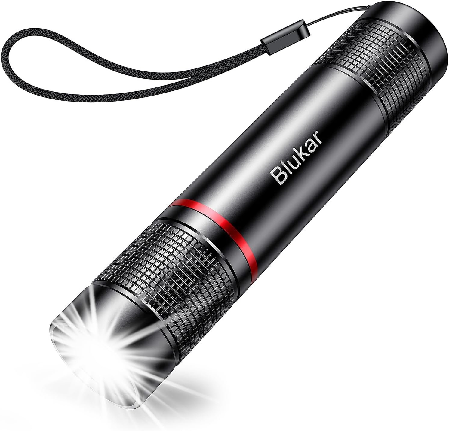 Blukar Rechargeable Flashlight, Super Bright Adjustable Focus Flashlights | 4 Lighting Modes, Long Lasting, Waterproof Small Mini LED Flash Light for Power Cuts, Emergency, Camping, Hiking, Outdoor