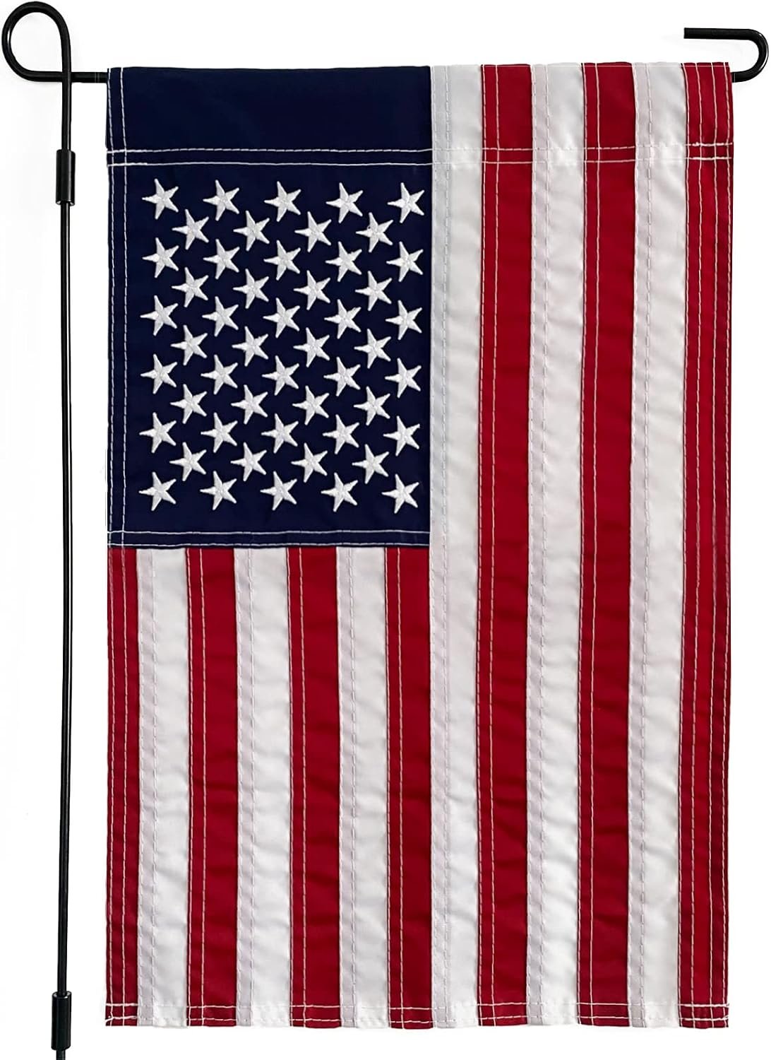 Embroidered American Flag Garden Flag – 12 x 18 Inches Outdoor Patriotic Americana Decor for Homes and Gardens- 210D Nylon Sewn