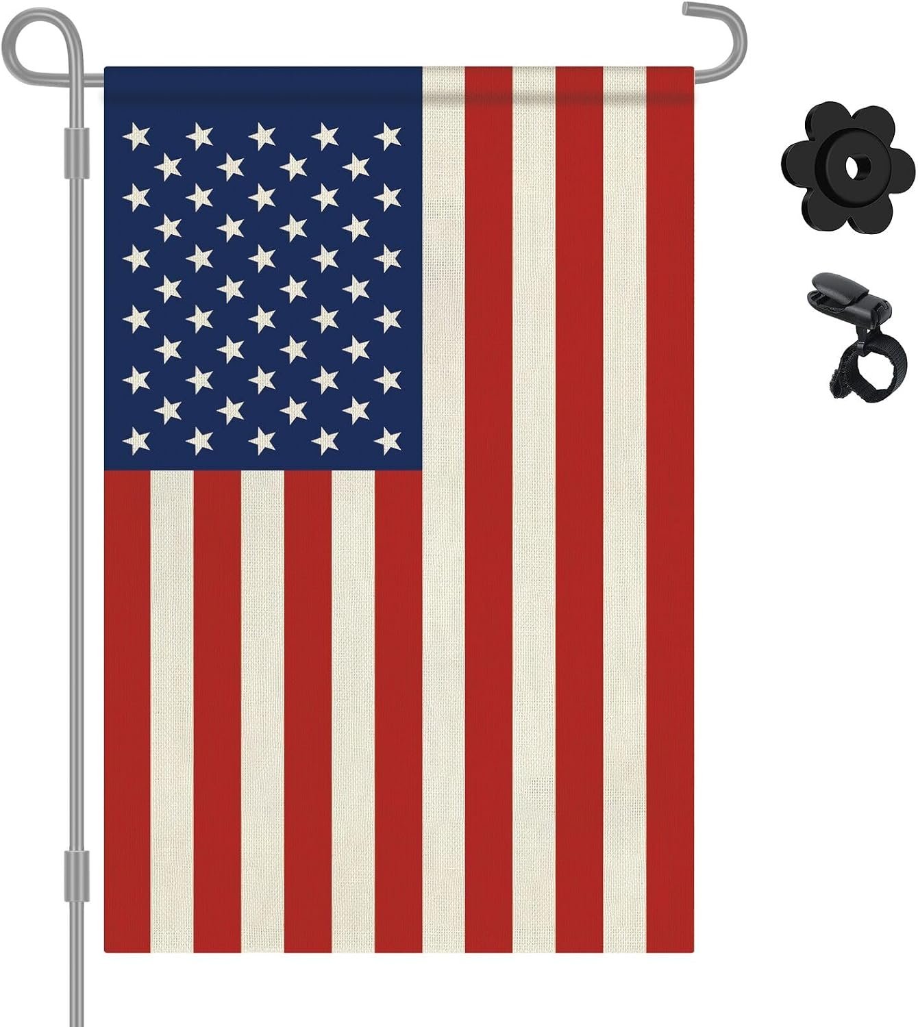 HOOSUN 12″ x 18″ American Flag Garden Flag,4th of July Decorations,Small American Flags Patriotic Fourth of July Decorations,Double Sided Patriotic USA Yard Flag Memorial Day Decor for Garden,Yard