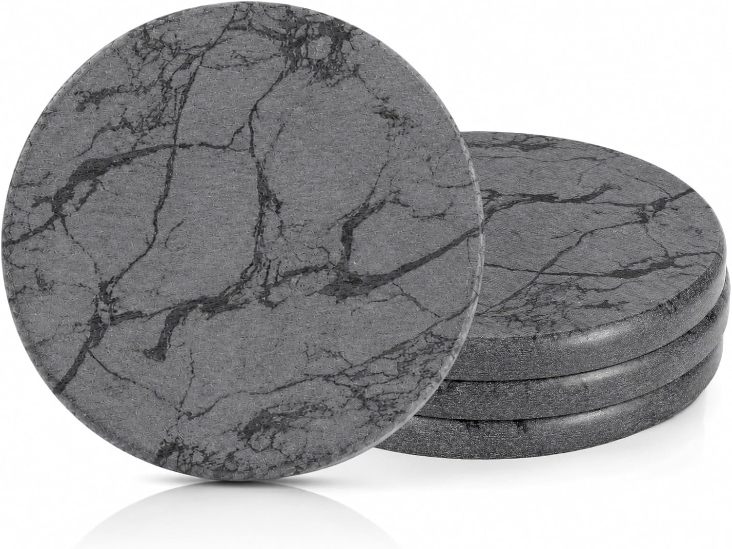 Diatomaceous Earth Coasters Set of 4，Cool Absorbent Quick-Dry Drink Coasters for Desks, Cute Modern Stone Design with Stylish Aesthetic