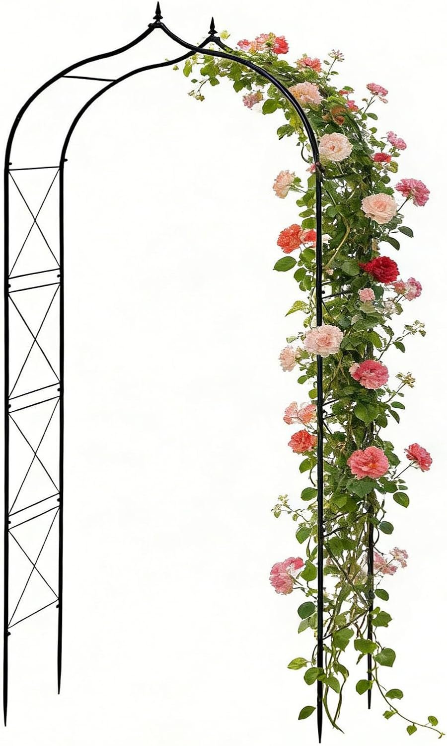 Metal Garden Arbors 8Ft Thickened Arch Trellis for Climbing Plants | Outdoor Arbor Rustproof Metal Frame Trellises Grapes Rose Yard Entrance Wedding Arched Backdrop Stand Party Event Decoration