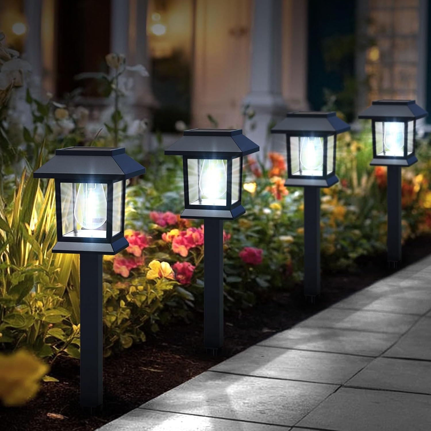 Solar Lights Outdoor,12 Pack 6000K, | Waterproof Auto On/Off Solar Pathway Lights for Your Garden, Landscape, Path, Yard, Patio, Driveway,Walkway Decor