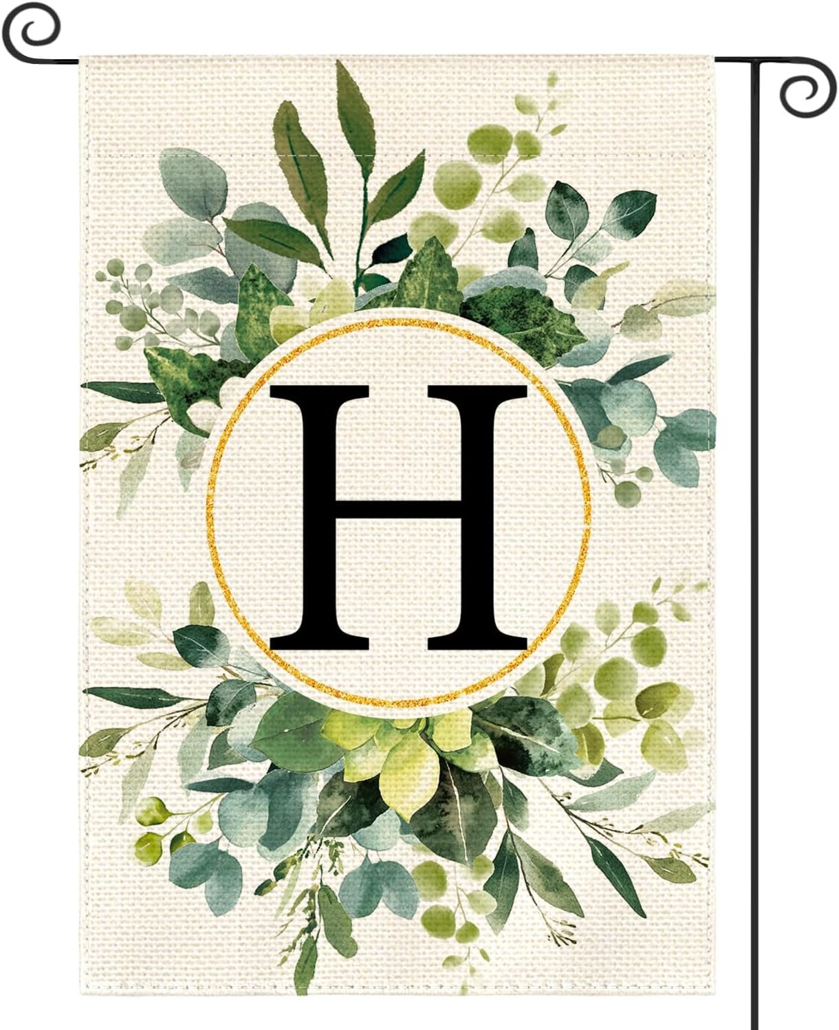 AVOIN colorlife Initial Monogram Letter H Floral Garden Flag 12×18 Inch | Double Sided, Weather & Fade Resistant, Yard Outdoor Decoration, Family Last Name
