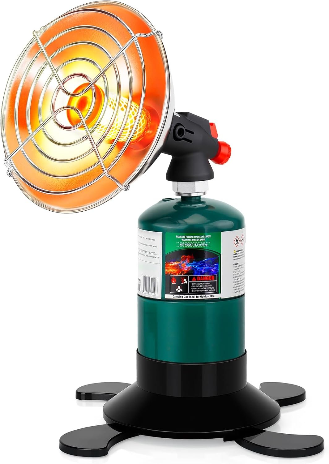 Portable Propane Heater for Camping, Outdoor Space Tent Heater | CordlePatio Heaters, Control Valve, Foldable Gas Tank Holder, Ideal Garage Hiking Ice Fishing Hunting Buddy