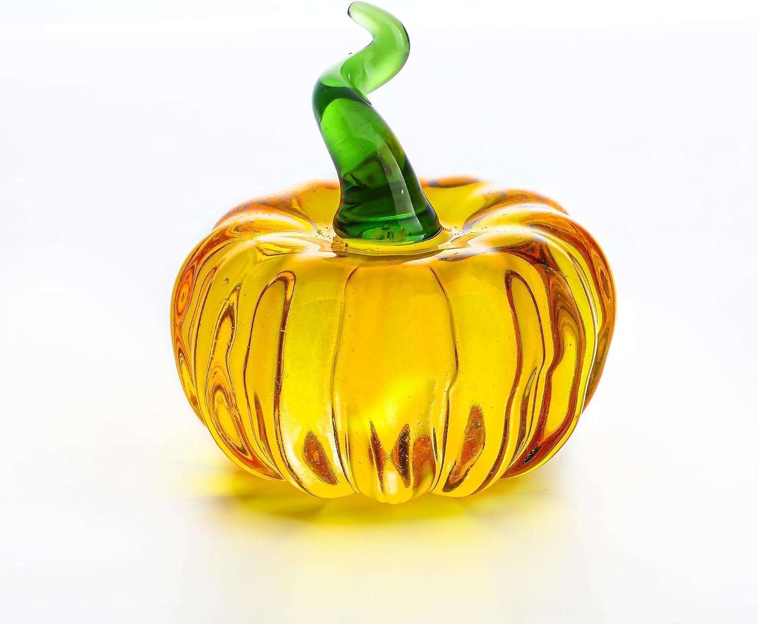 Crystal Pumpkin Collectible Figurines Halloween Glass Pumpkin Paperweight | Mini pumpkin statue for table & shelf display, Decor for Halloween, Thanksgiving & Harvest Festival