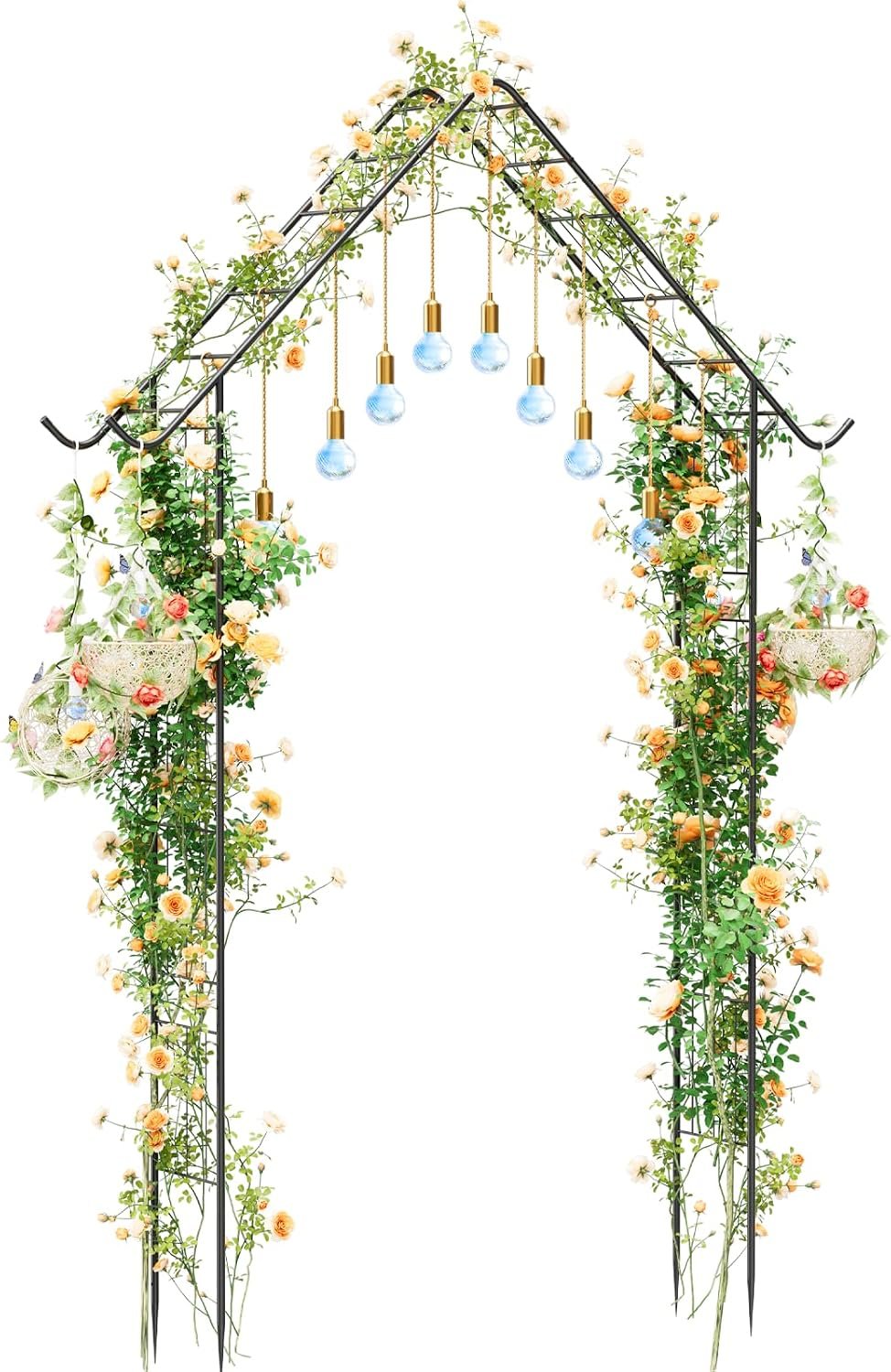 Heavy Duty Garden Arch Trellis for Climbing Plants Garden Arbor Arches | Flower Arch Arched Trellis Outdoor for Raised Plant Support, Metal Arch Backdrop Stand for Wedding Party Christmas Decoration