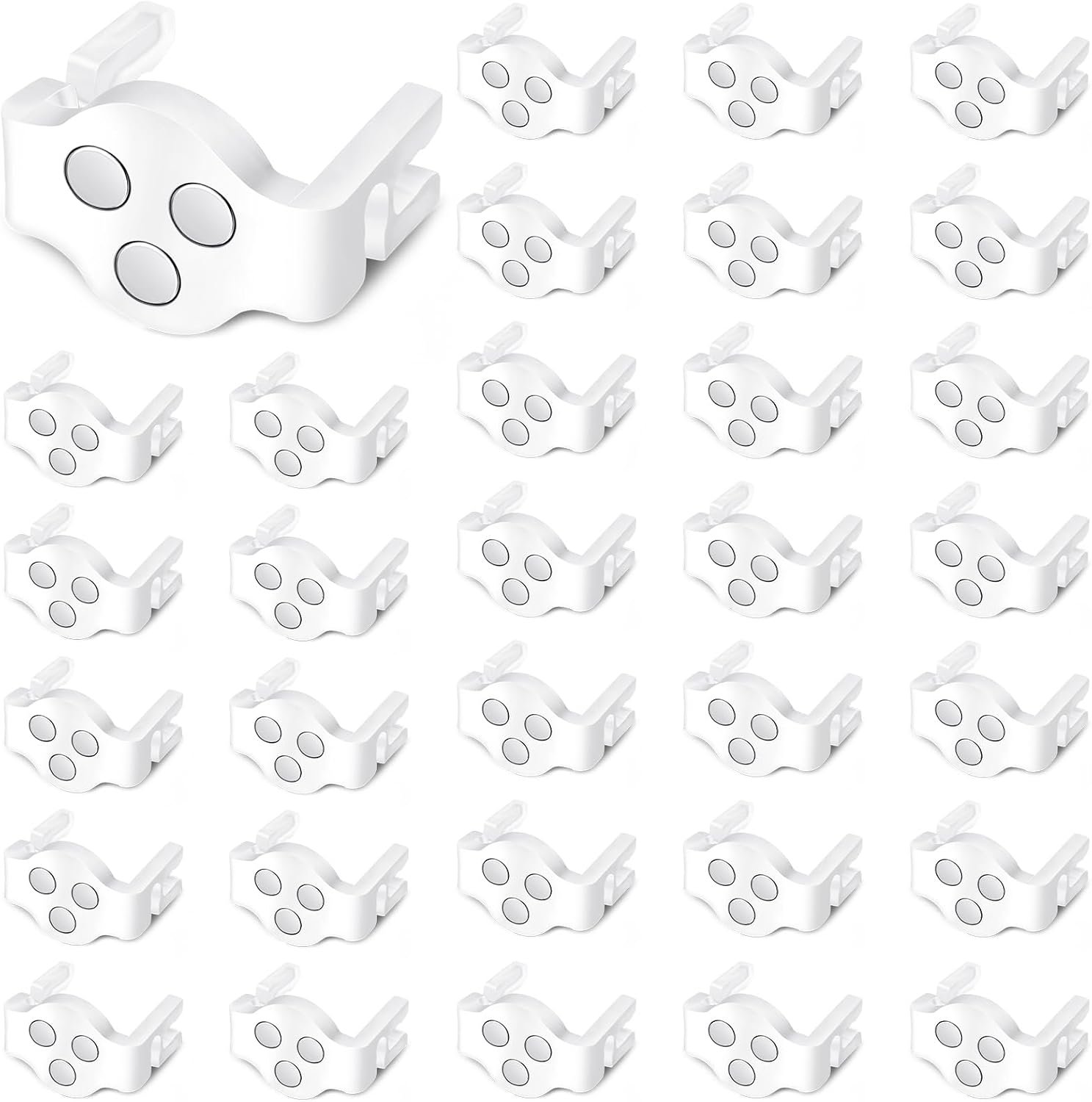 100 Pieces C9 Magnetic Christmas Light Clips Magnet Christmas Socket Clips Hooks for Sockets Roof Gutters Outside Patio Holiday Lighting (White)