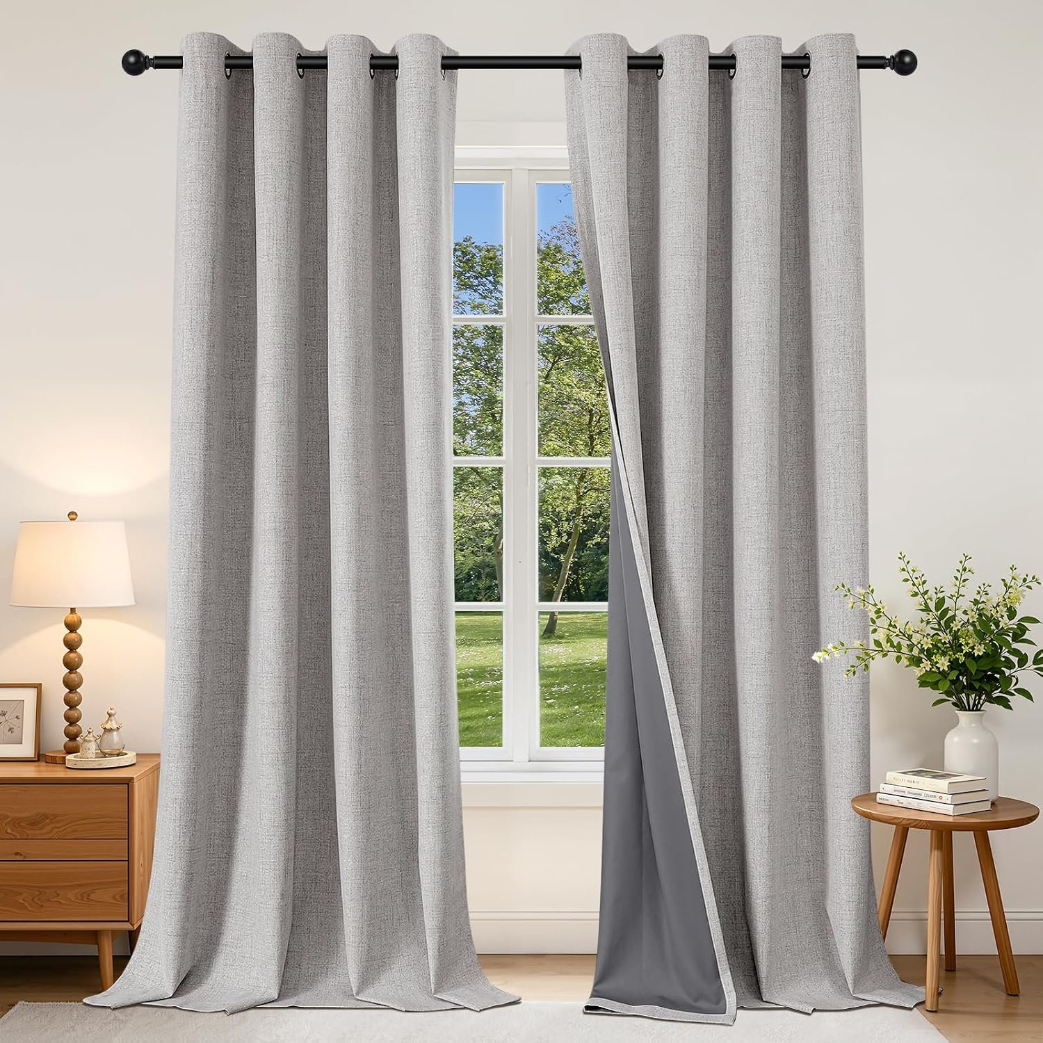 Joydeco Blackout Curtains 96 Inches Long, Light Blocking Curtains for Bedroom 2 Panels with Grommets, Thermal Insulated, Noise Reducing Room Darkening Drapes Privacy Protection for Living Room Window
