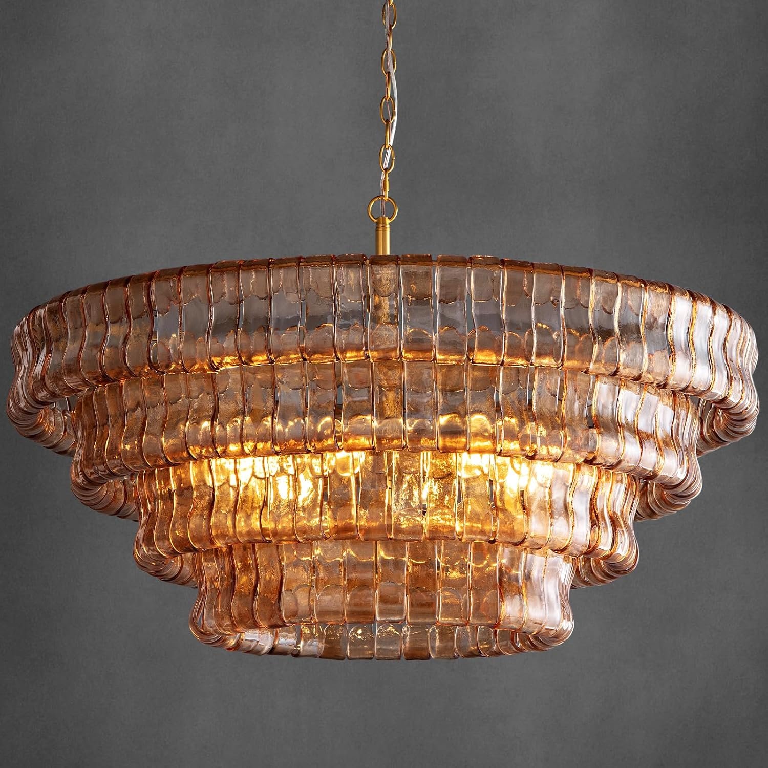 Large Chandelier, 36″ Gold Chandelier for Dining Room, 6-Light Round Drum Kitchen Island Hanging Light Fixture Perfect for Living Room, Bedroom,Kitchen, Foyer