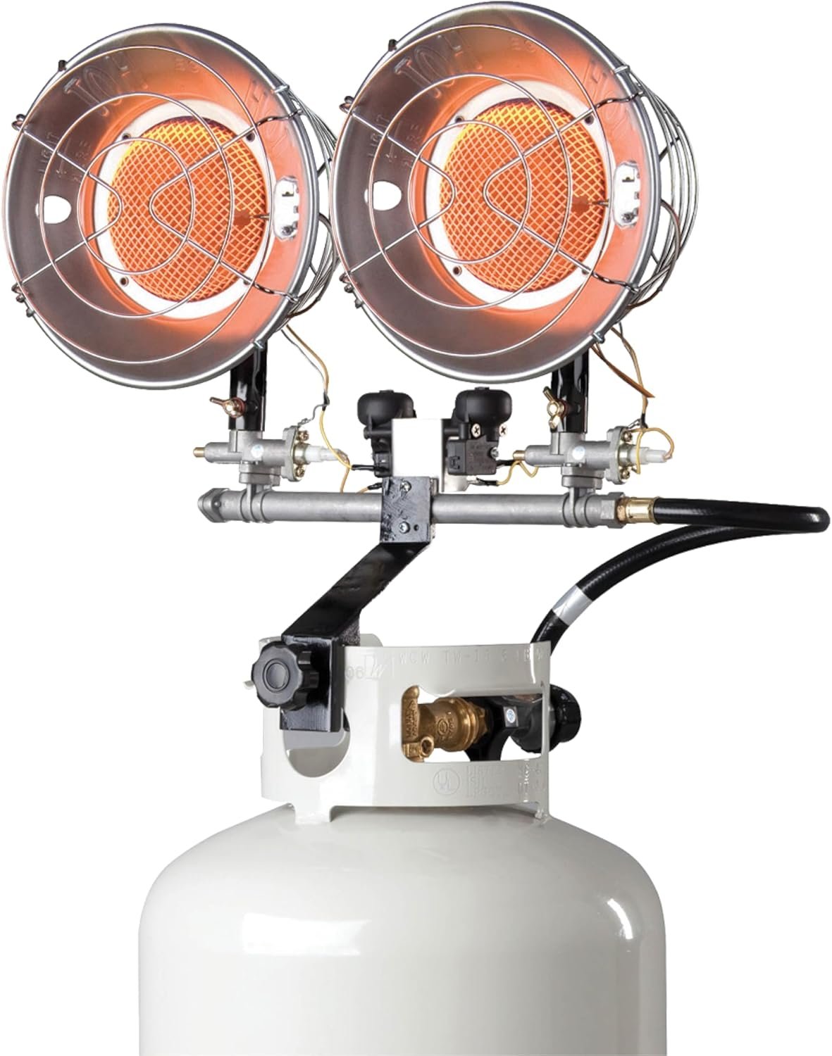 Mr. Heater 30,000 BTU Double Tank Top Heater | 10,000-30,000 BTU Output | Dual Swivel Burners | Tip-Over Safety Shutoff | Match-Lit Ignition | Radiant Heat