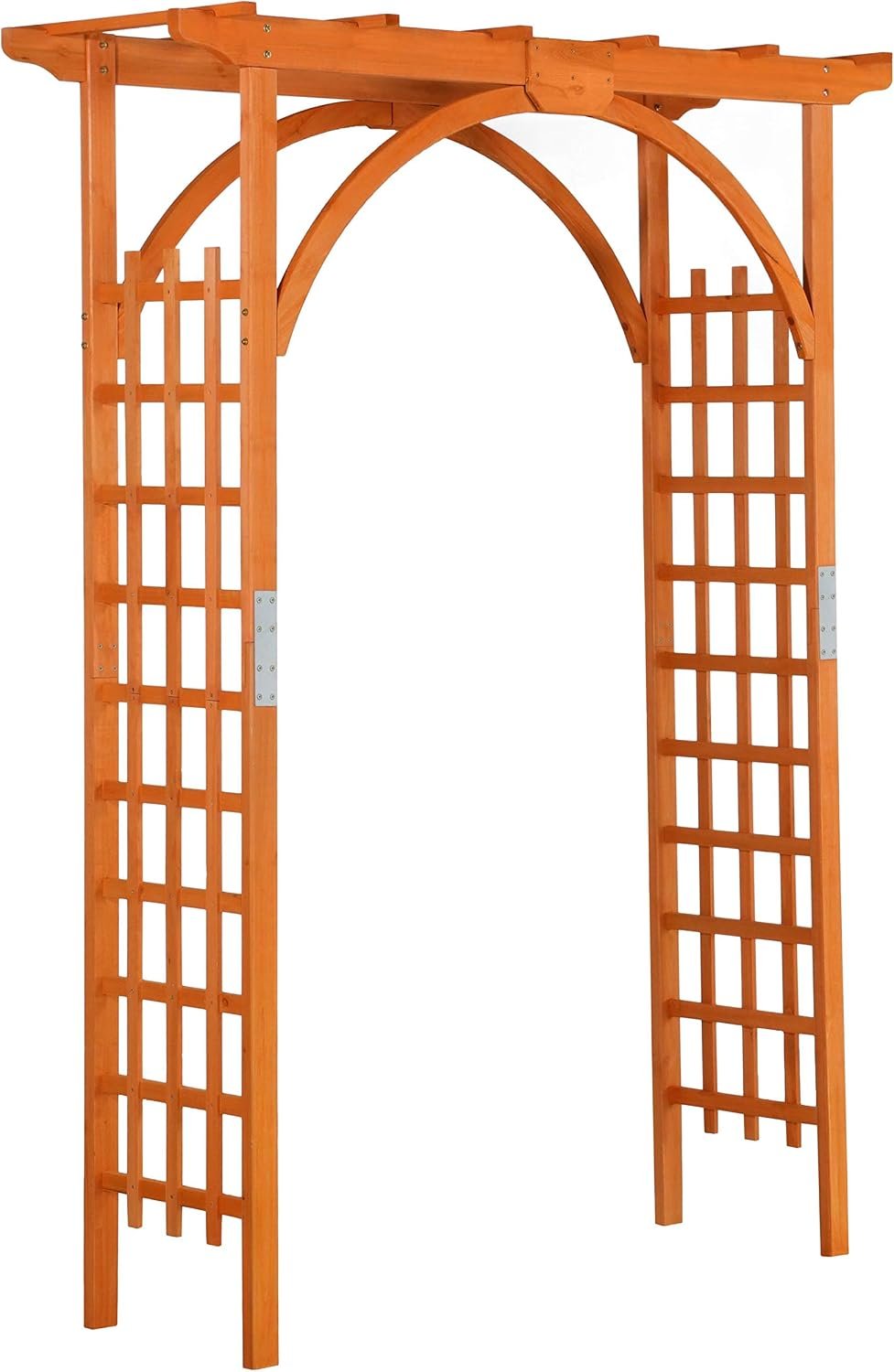 Yaheetech 85in Wooden Garden Arch Arbor Trellis for Backyard Patio Outdoor | Metal-reinforced fir wood arch with lattice sides supports climbing roses, wisteria, and vines as a walk-through entrance.
