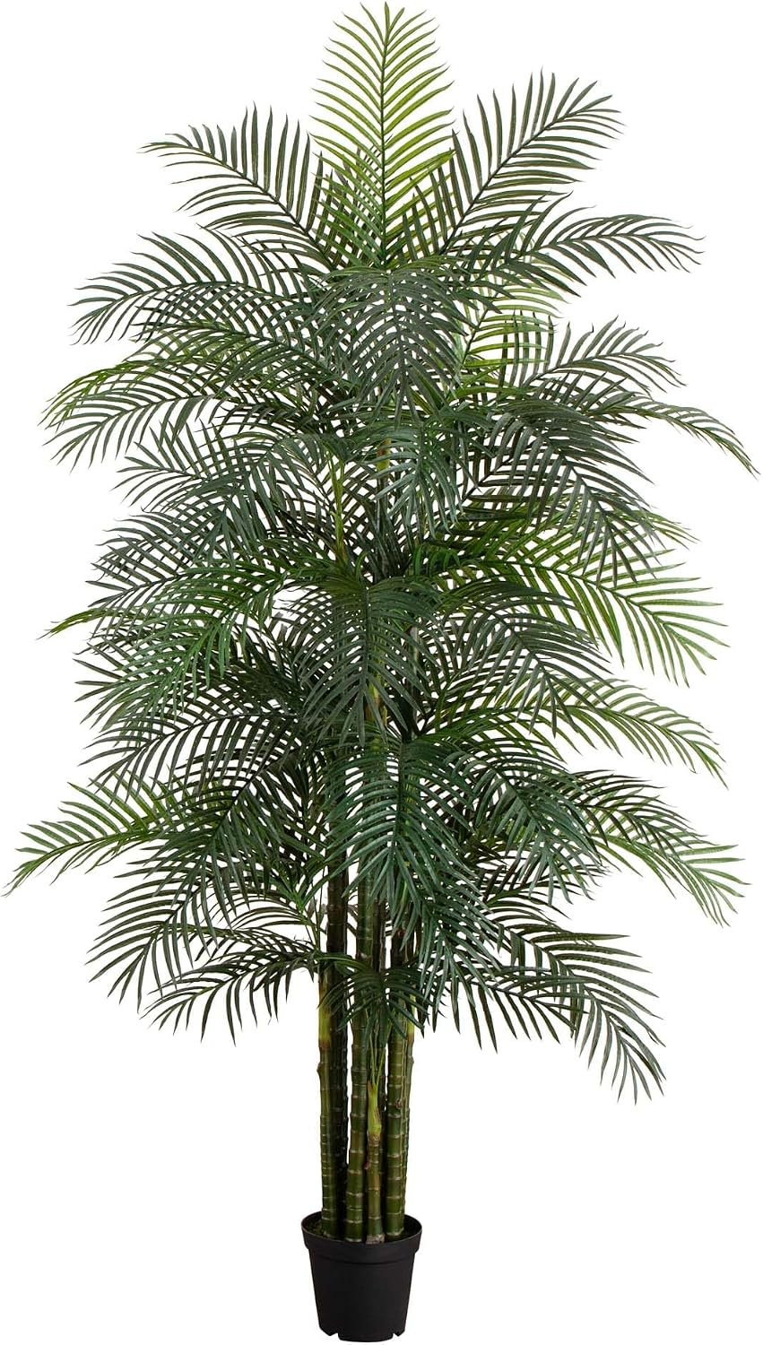 Nearly Natural 9 ft Artificial UV-Resistant Areca Palm Tree with Pot | UV-Resistant Performance, Includes Nursery Planter, Ideal for Outdoor Patios or Indoor Living Spaces