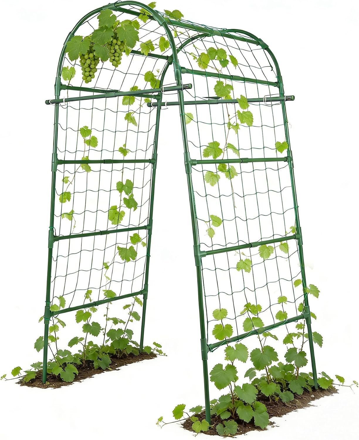 Garden Arch Trellis for Climbing Plants Outdoor, 7 Ft Tall Cucumber Trellis | Cucumber Trellis for Raised Bed, Metal Archway Arbor Trellis, Support for Vegetables Beans Squash Peas Grape Vines Flowers