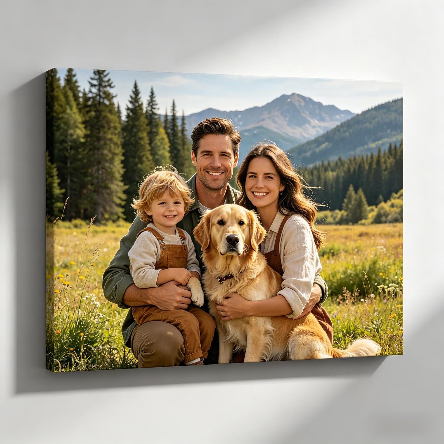 Custom Canvas Prints with Your Photos, (8″ L x 8″ W) Wrapped Frame Personalized Pictures Wall Art Print, Customized Photo Gifts, for Family, Baby, Pets, Home Decor