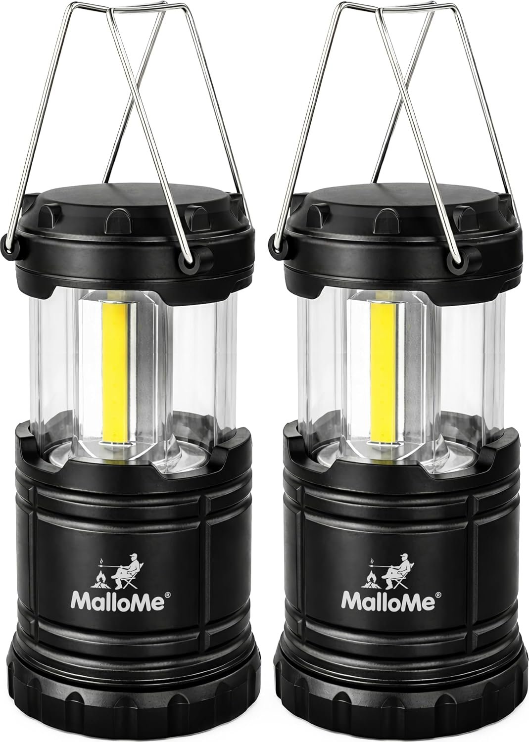 MalloMe Camping Lights Lantern Flashlights, Battery Powered Operated Lamp Lanterns for Power Outages, Camping Essentials Solar and Rechargeable Options for Outdoor, Home, Emergency, Hurricane Survival