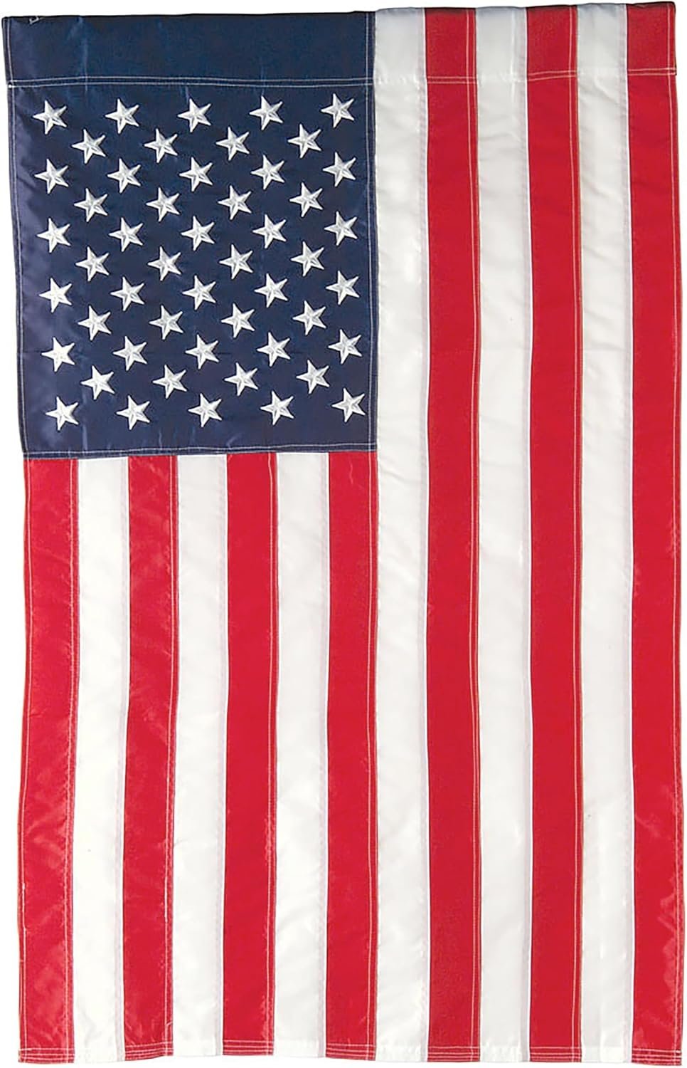 Evergreen American Flag 12×18 Double Sided | Patriotic House Flags For Outside Outdoor | Small American Flag Garden Size | Embroidered Stars and Stripes | USA Residential or Commercial