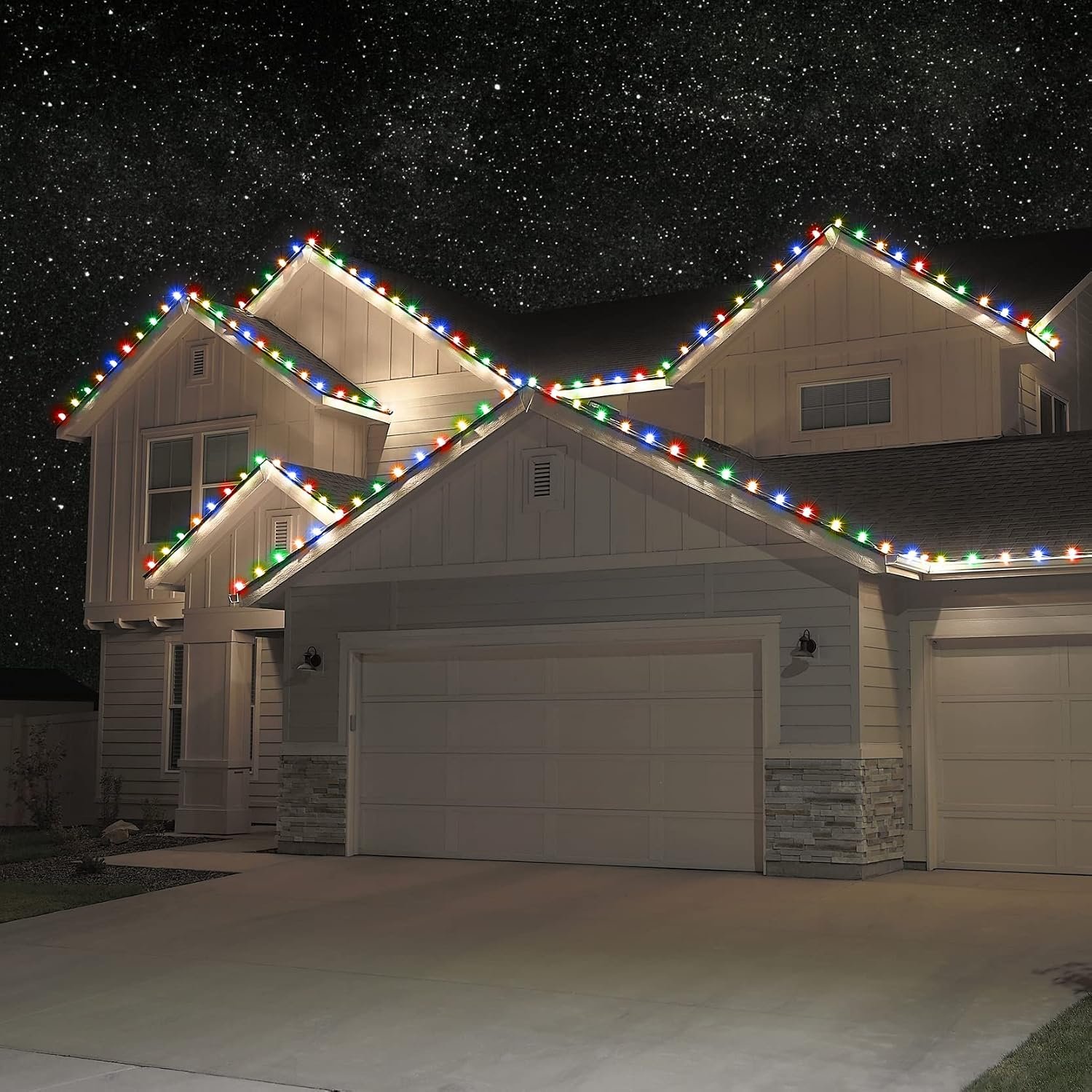 Holiday Lighting Outlet Faceted C7 Christmas Lights | Cool White LED Light Bulbs Holiday Decoration | Warm Christmas Decor for Indoor & Outdoor Use | 2 SMD LEDs in Each Light Bulb | Set of 25