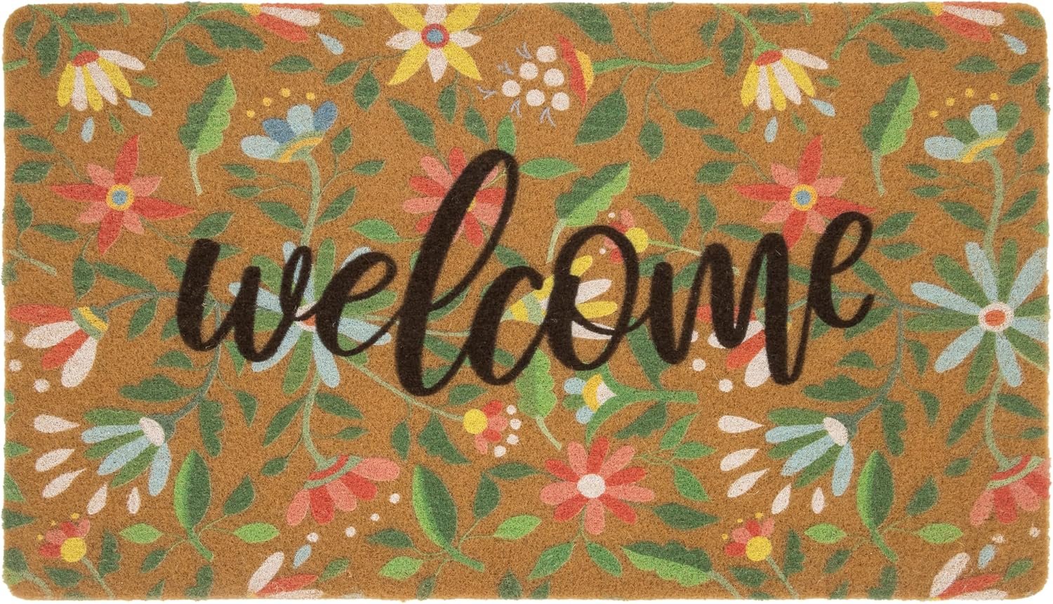 Eohak Spring Welcome Door Mats with Non-Slip Backing Flower Seasonal Door Mat for Farmhouse Door Mat Decoration 17 x 29 Inch (Multi Flower, 17″x29″)