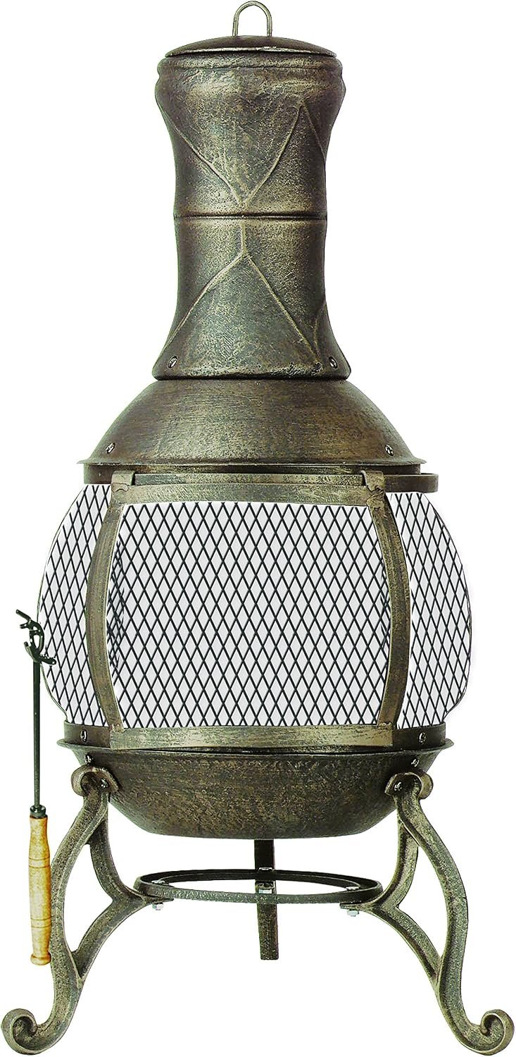 Deckmate Corona 3 Ft. High Outdoor Steel Chimenea Fireplace Model 28063