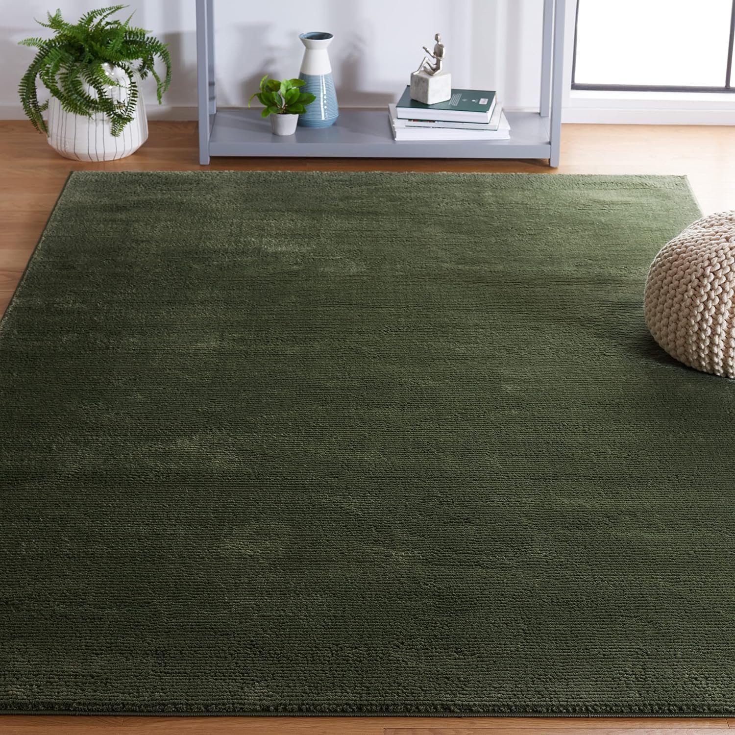 SAFAVIEH Area Rug 8×10 – Revive Collection – Large – Green, Solid Pattern, Non-Shedding & Easy Cleaning, Ideal for Living Room, Bedroom, Office, Dining Space (REV102Y)