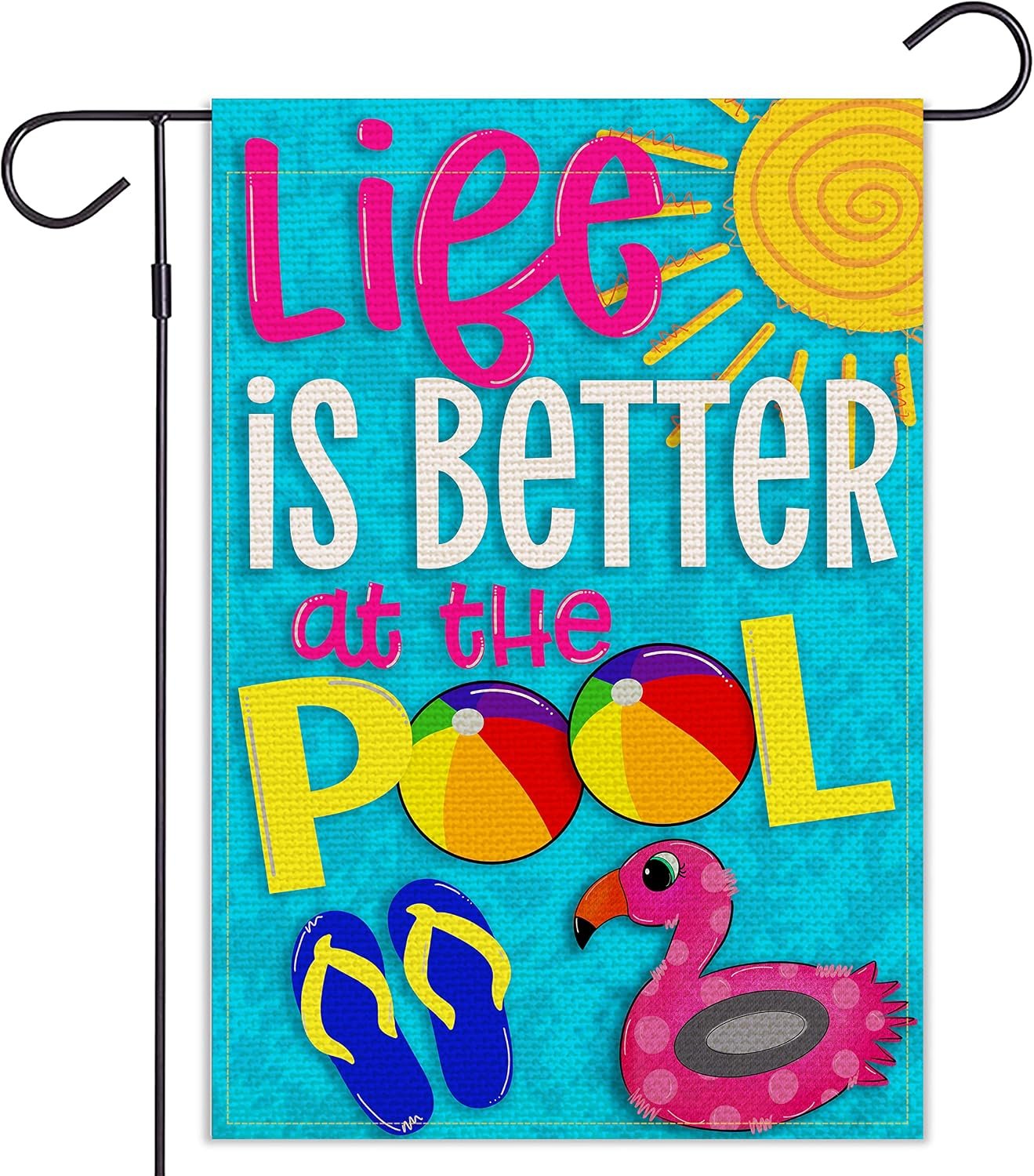 Balgardekor Life is Better at the Pool Garden Flag Vertical Double Sided Burlap Summer Yard Outdoor Decor Home Decor (12.5 x 18, Pool)