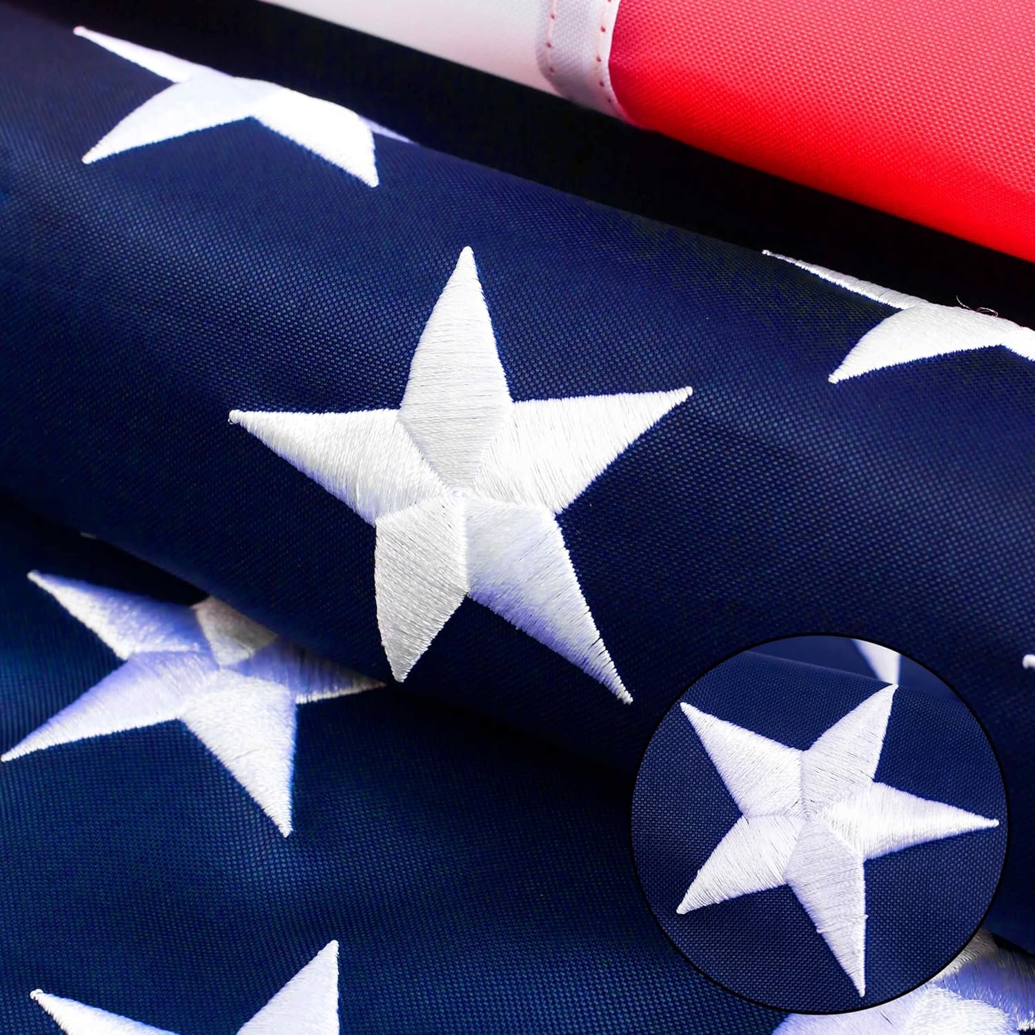 American flag 3×5 FT for Outside, Heavy Duty Polyester USA Flag Outdoor with Embroidered Stars, Sewn Stripes, US Flag with Brass Grommets for Indoor, Outdoor, All Weather