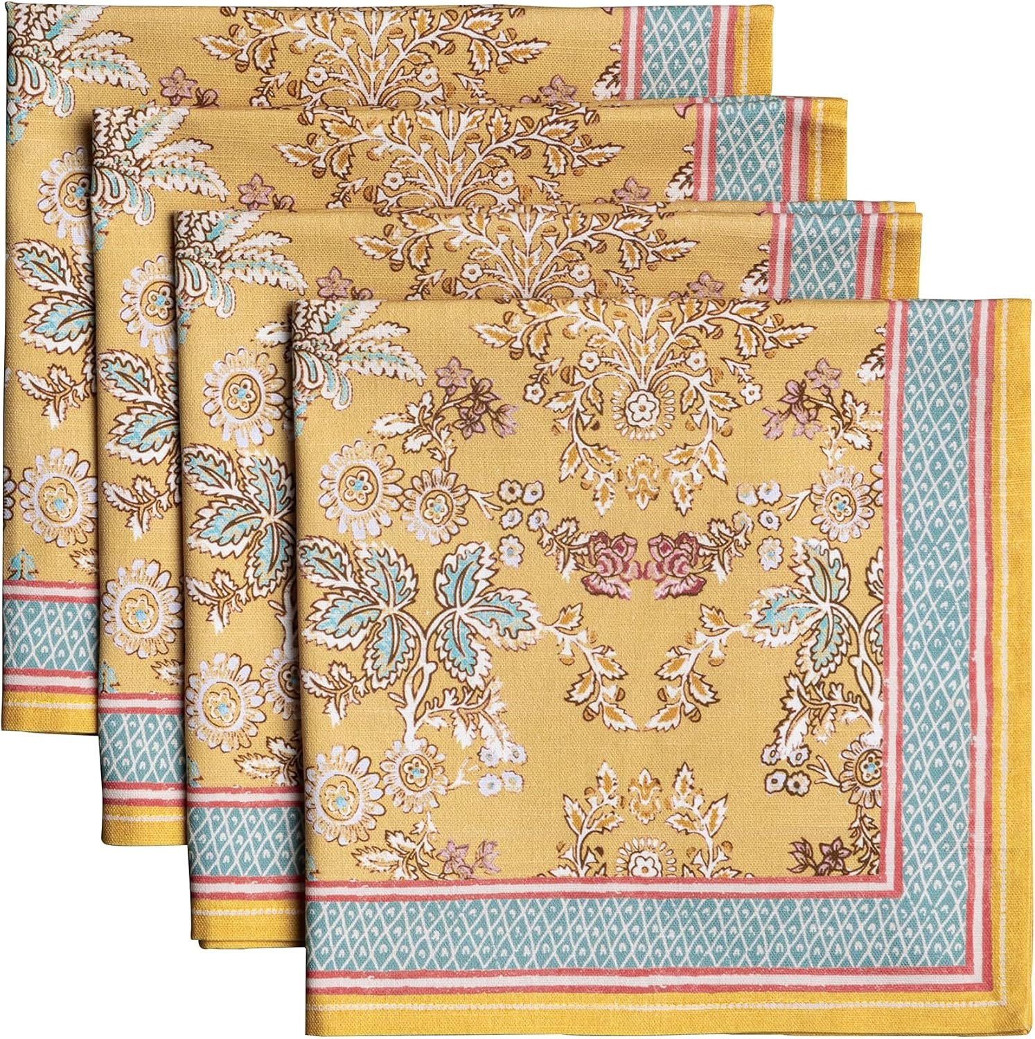 Maison d’ Hermine Cloth Napkins Set of 4 Reusable 100% Cotton (20″ x 20″) | Everyday Square Napkins Cloth Washable Dinner Party Wedding Restaurant Hotel Kitchen Spring Summer – Marquise